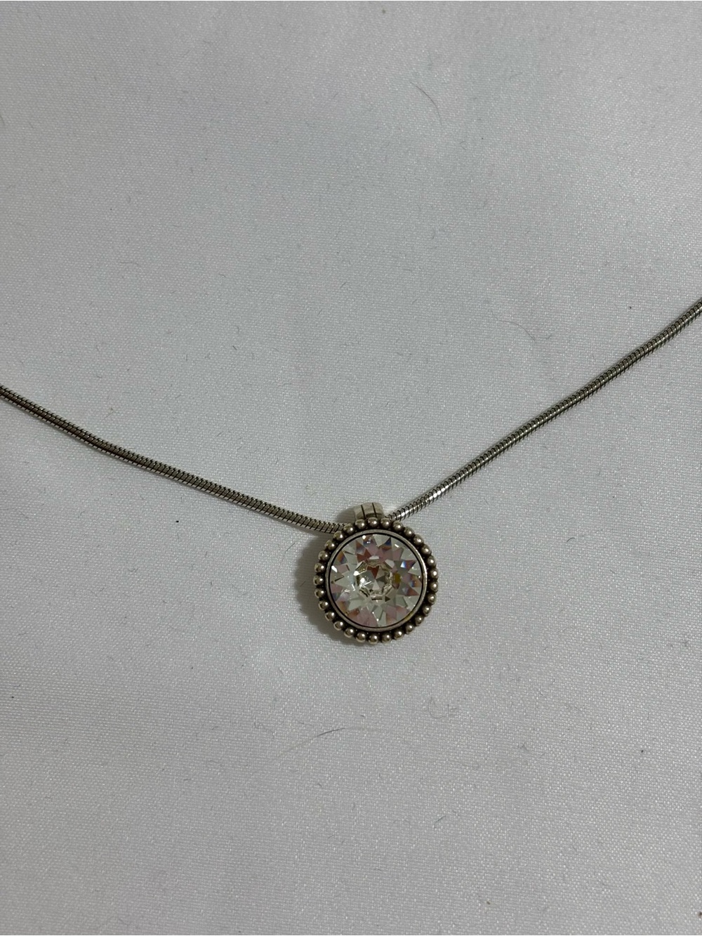 Vintage Brighton Twinkle Grande Necklace Silver-Plated Clear Crystal-18"
